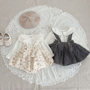 2-Piece Baby Suspender Romper