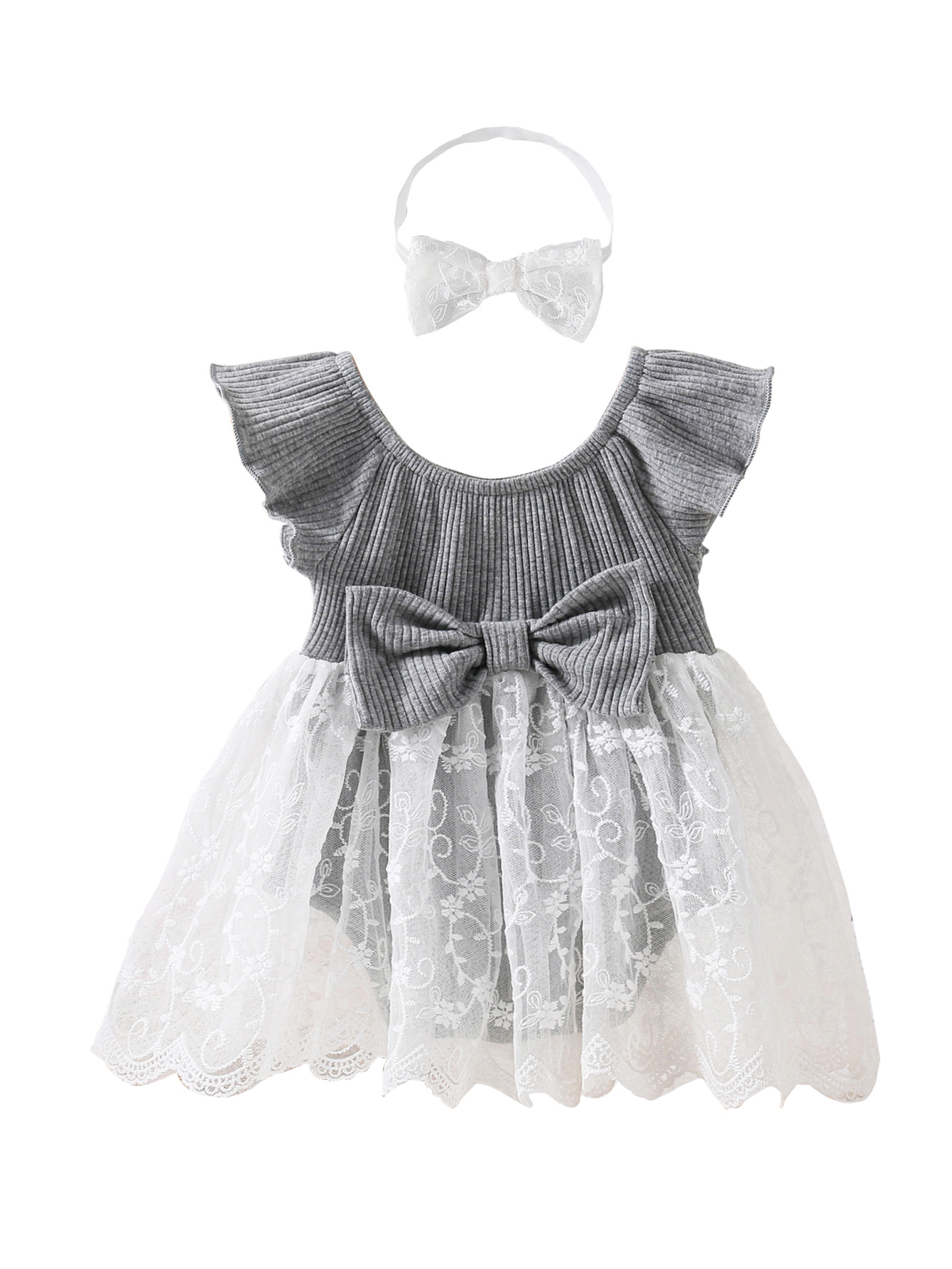 Little Angel Butterfly Dress Gray